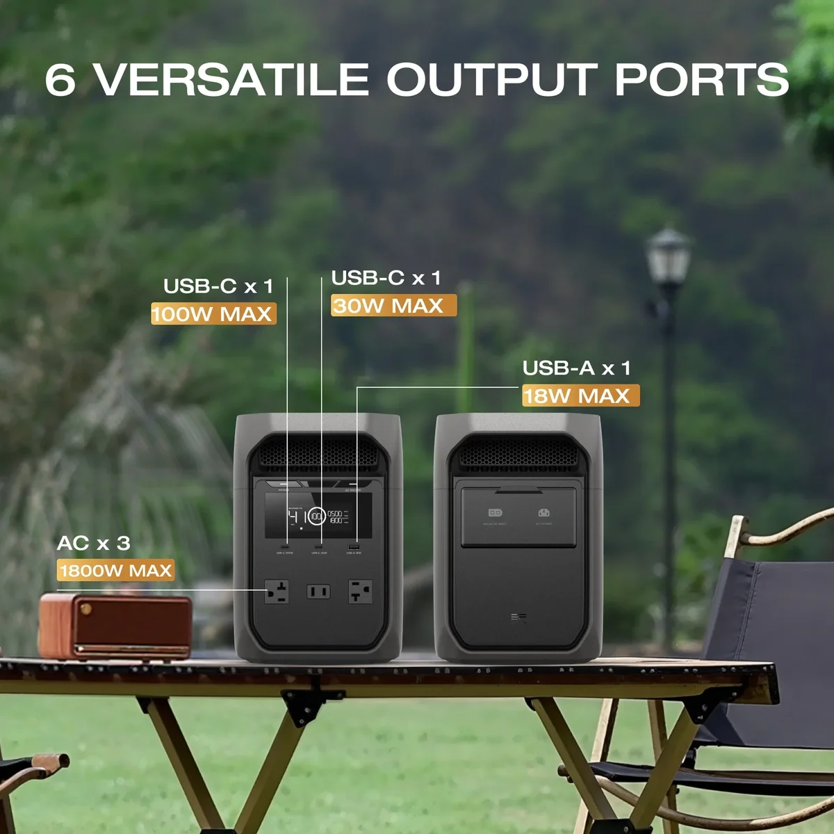 EF EcoFlow Portable Power Station DELTA 3 Classical 1000 Dark LiFePO4 Battery, 1800W AC/100W USB-C Output,1 Hr Fast Charge,Solar Generator for RV 5162