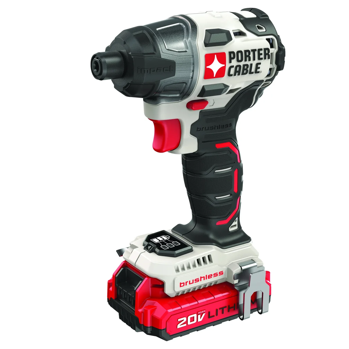 PORTER-CABLE PORTER CABLE 20-Volt Max Lithium-Ion 1/4-Inch Brushless Impact Driver, PCCK647LB 7081