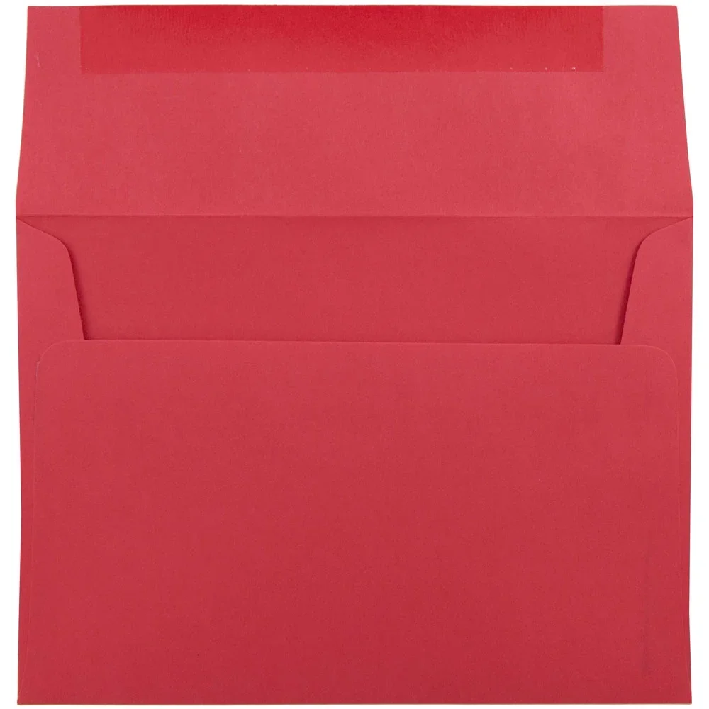 JAM Paper A7 Envelopes, 5 1/4 x 7 1/4, Red, 25/Pack 4810