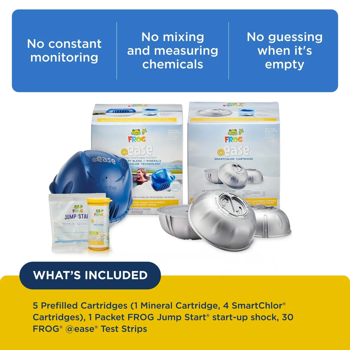 Everdaily Essentials @ease Floating Sanitizing System plus @ease SmartChlor Cartridge 3 Pack, Set Ref. 1068