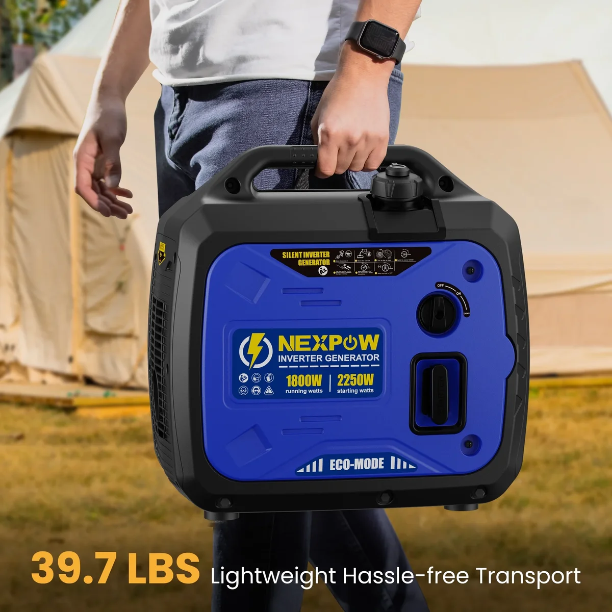 NEXPOW 2250W Portable Inverter Generator, Gasoline Power Quiet Lightweight for Backup Home & Camping, Eco-Mode Feature, Parallel Capability, EPA  8059