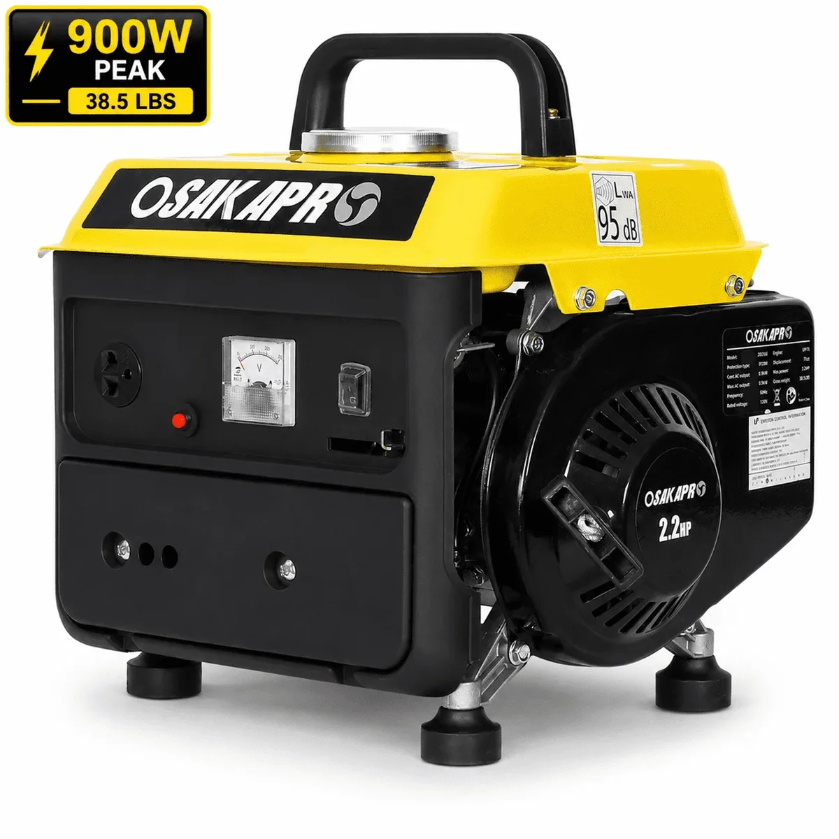 Seizeen Portable Generator Gas Powered, Home Backup Generator Low Noise, 71CC Powerful Generator Portable w/Handle, 38.5lbs Light Weight Generator 2-stro 3679