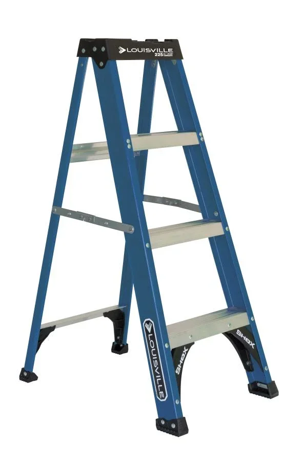 Louisville Ladder 4' Fiberglass Step Ladder, 8' Reach, 225-lb Capacity, W-3217-04 8982
