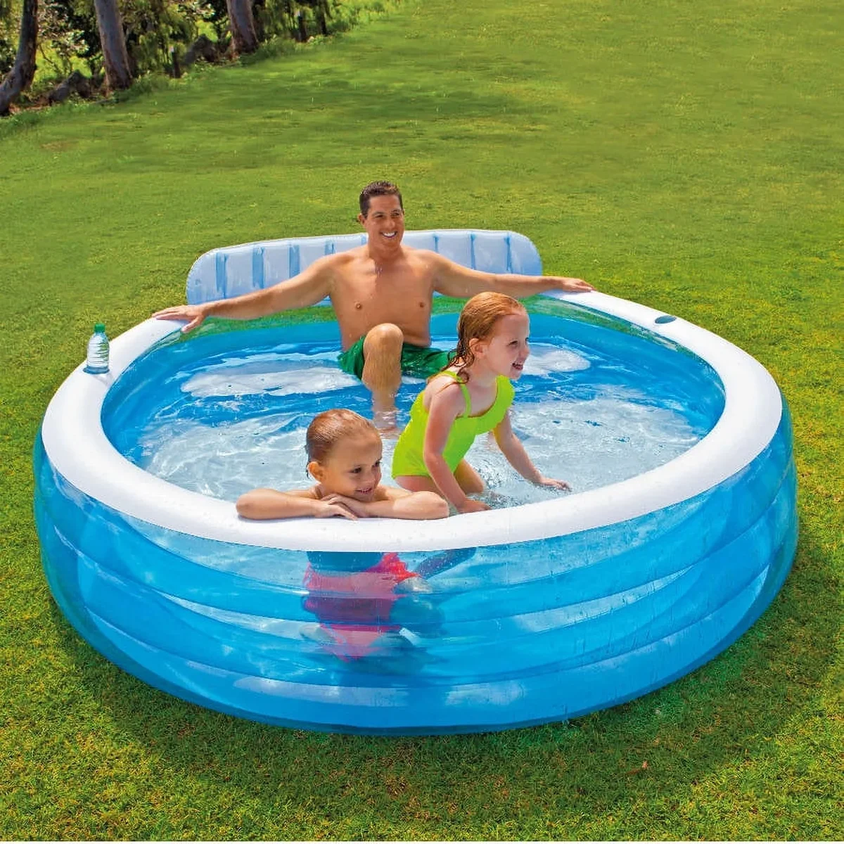Intex Swim Center Round Inflatable Above Ground Family Lounge Outdoor Pool 1260