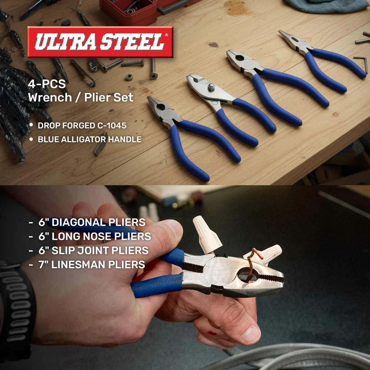 Everdaily Essentials 10PC Adjustable Wrenches & Locking Plier Set Ref. 8911