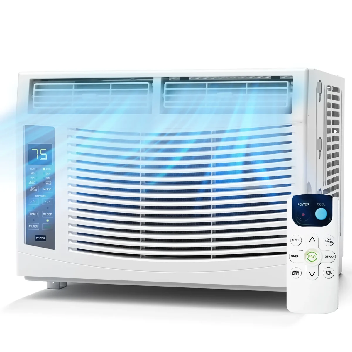 Everdaily Essentials Window Air Conditioner 6000 BTU Cool to 250 sq ft Intelligent, LED,Remote Control, Easy to Clean Filter Screen, Can Be Used as a Dehumidifier/Fan 5555