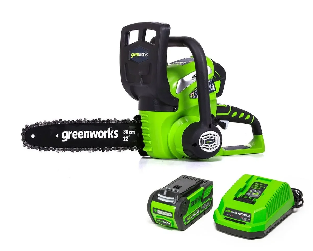 Greenworks 40V 12" Cordless Compact Chainsaw, 2.0Ah Battery and Charger Included 3167
