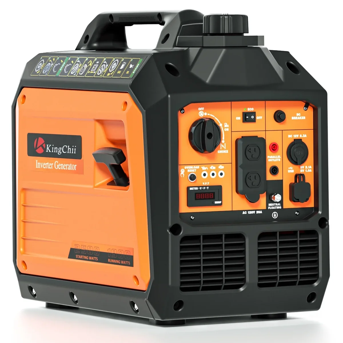 KingChii 2500W Portable Inverter Generator, Up to 11H Runtime, 58dB Quiet, Gas Powered Generator for Home Backup, Outdoor Camping & RV Travel, EP 4715