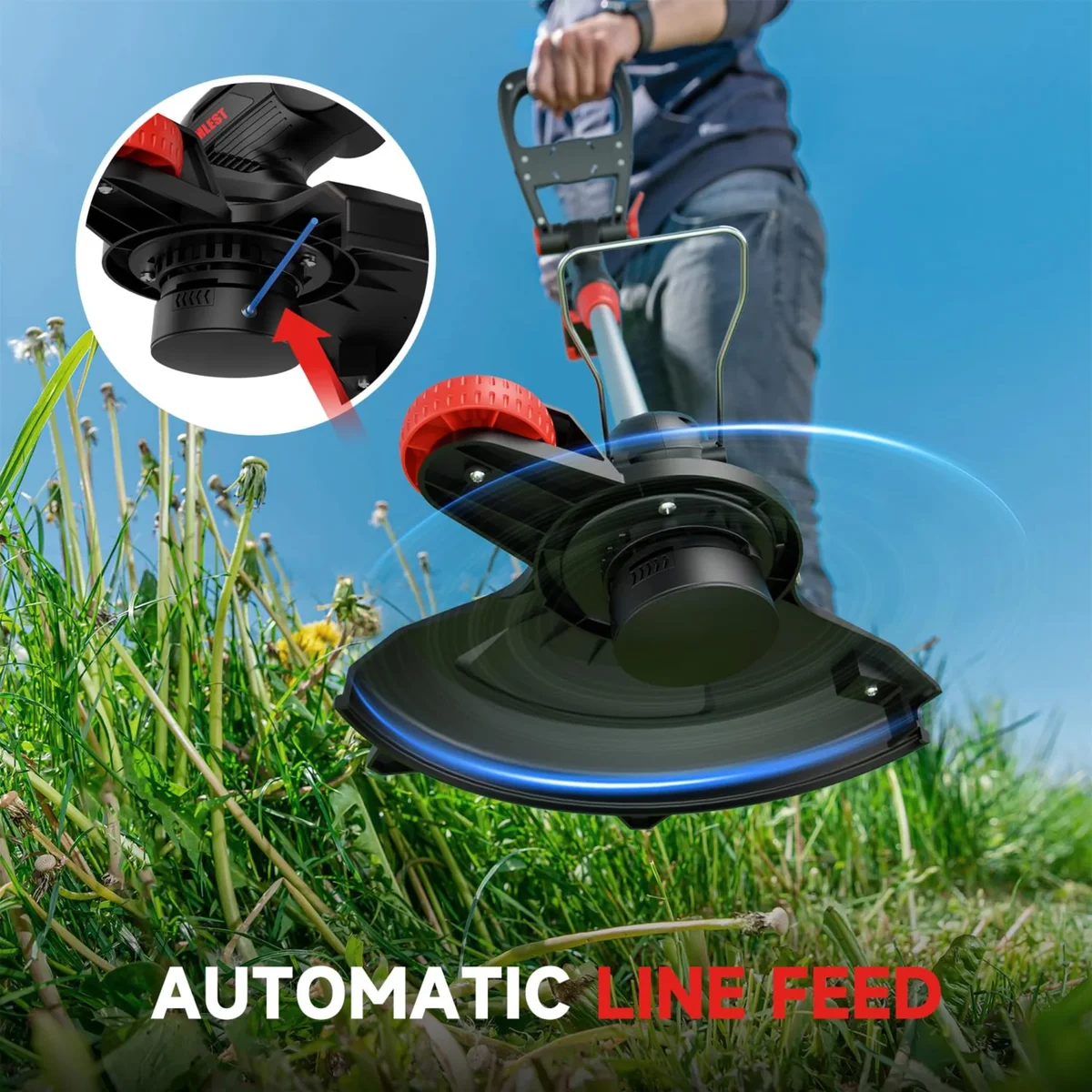 Humlest String Trimmer Cordless with Auto Feed,20V Battery Powered 13" Edger and Weed Trimmer,2 in 1 Electric Grass Trimmer,2.5Ah Battery and Fast Charge 8892