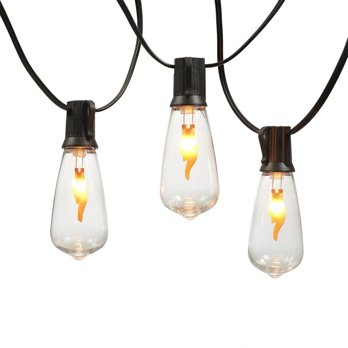 Better Homes & Gardens 10-Count Flickering Flame LED Outdoor Edison String Lights 8659