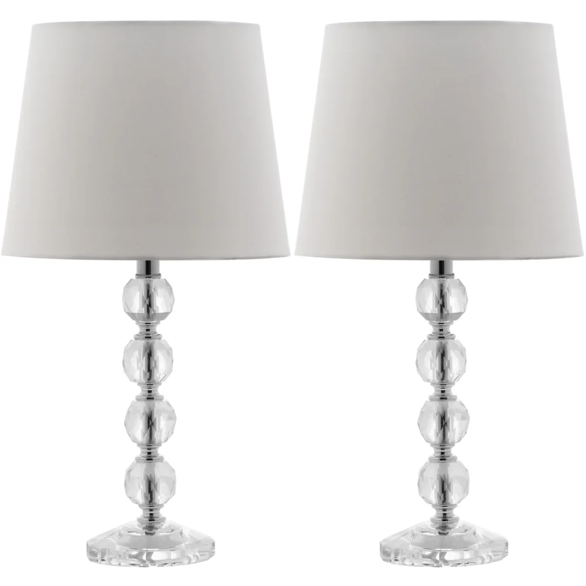 Everdaily Essentials Nola 16 in. H Stacked Crystal Ball Table Lamp, Off-White, Set of 2 Ref. 8989