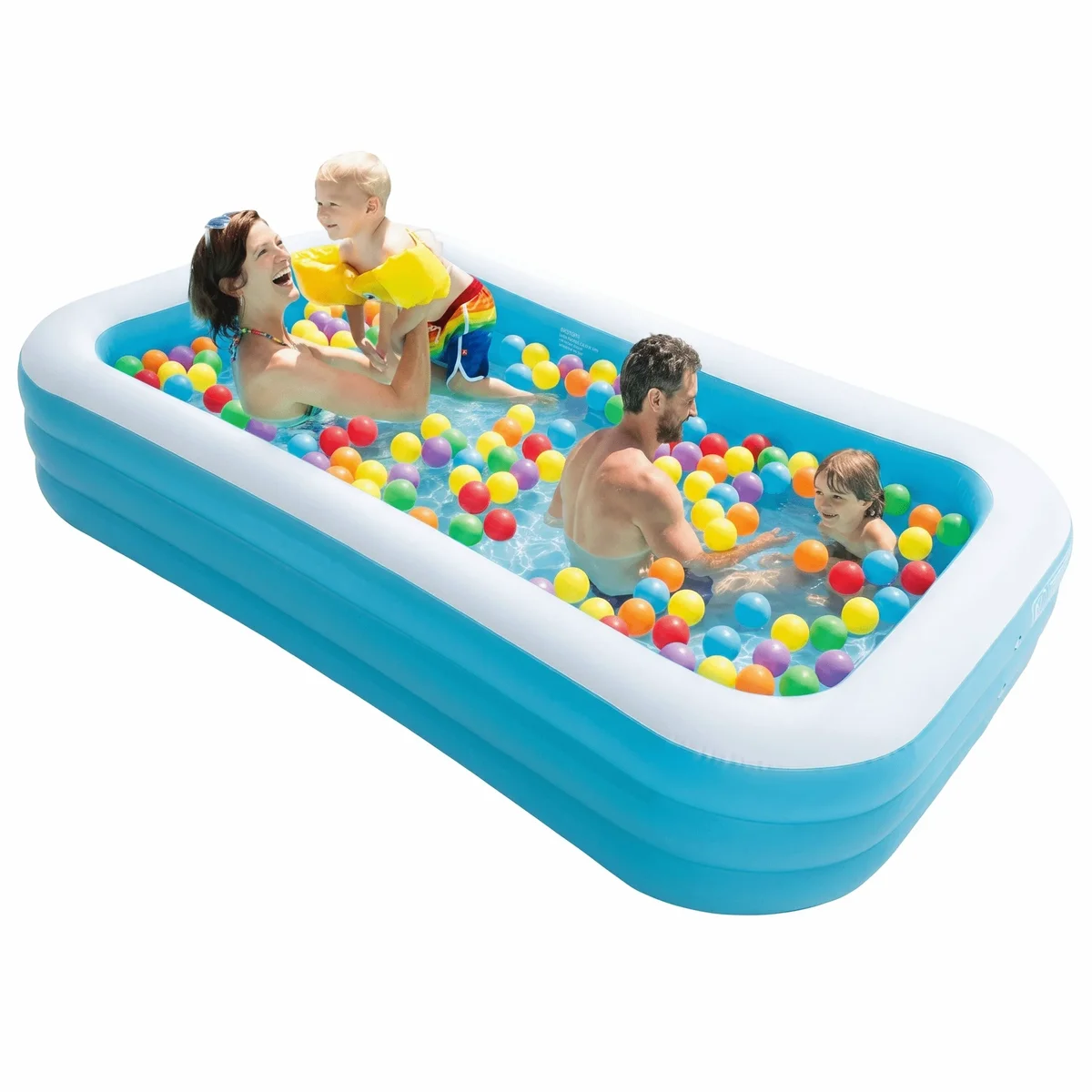 Naipo 95In Inflatable Swimming Pool Family Inflatable Pool Full-Sized Blow Up Pool Square Easy Set 95''*56''*22'' For Summer Play 4794