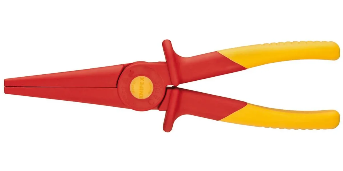 KNIPEX Tools 98 62 02 Flat Nose Plastic Pliers 1000V Insulated, Red/Yellow 6303