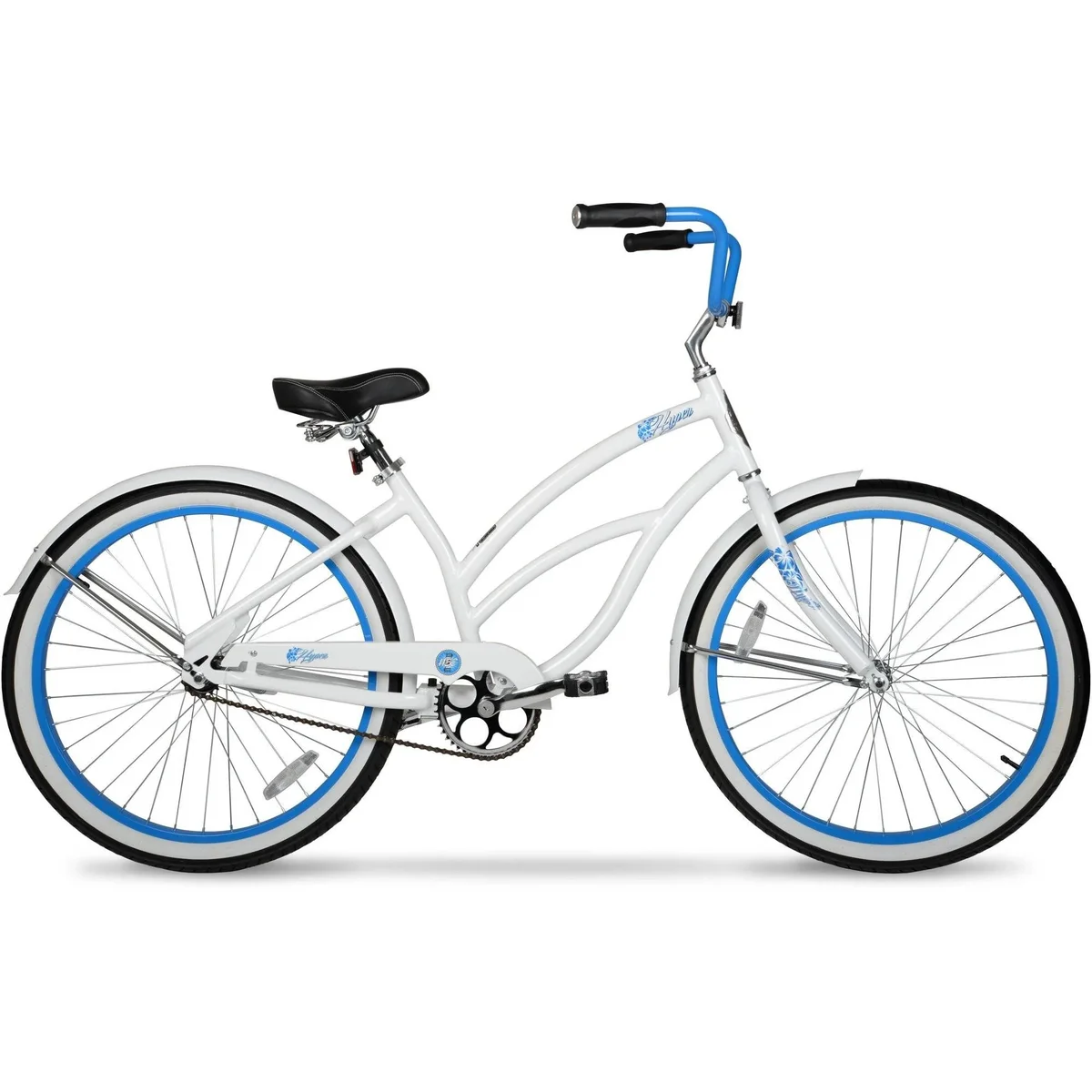 Hyper Bicycles 26" Women's Beach Cruiser, Adult Ages 13+, White/Blue 0755