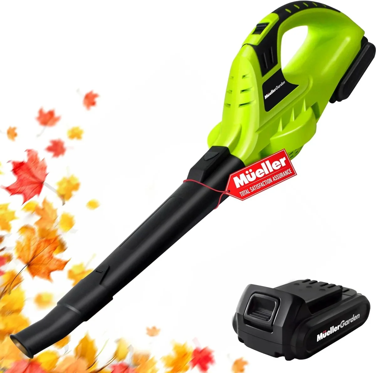 Mueller Industries Mueller UltraStorm Cordless Leaf Blower, 140 MPH 20 V Powerful Motor, Electric Leaf Blower for Lawn Care, Battery Powered Leaf Blower for Snow Bl 7925