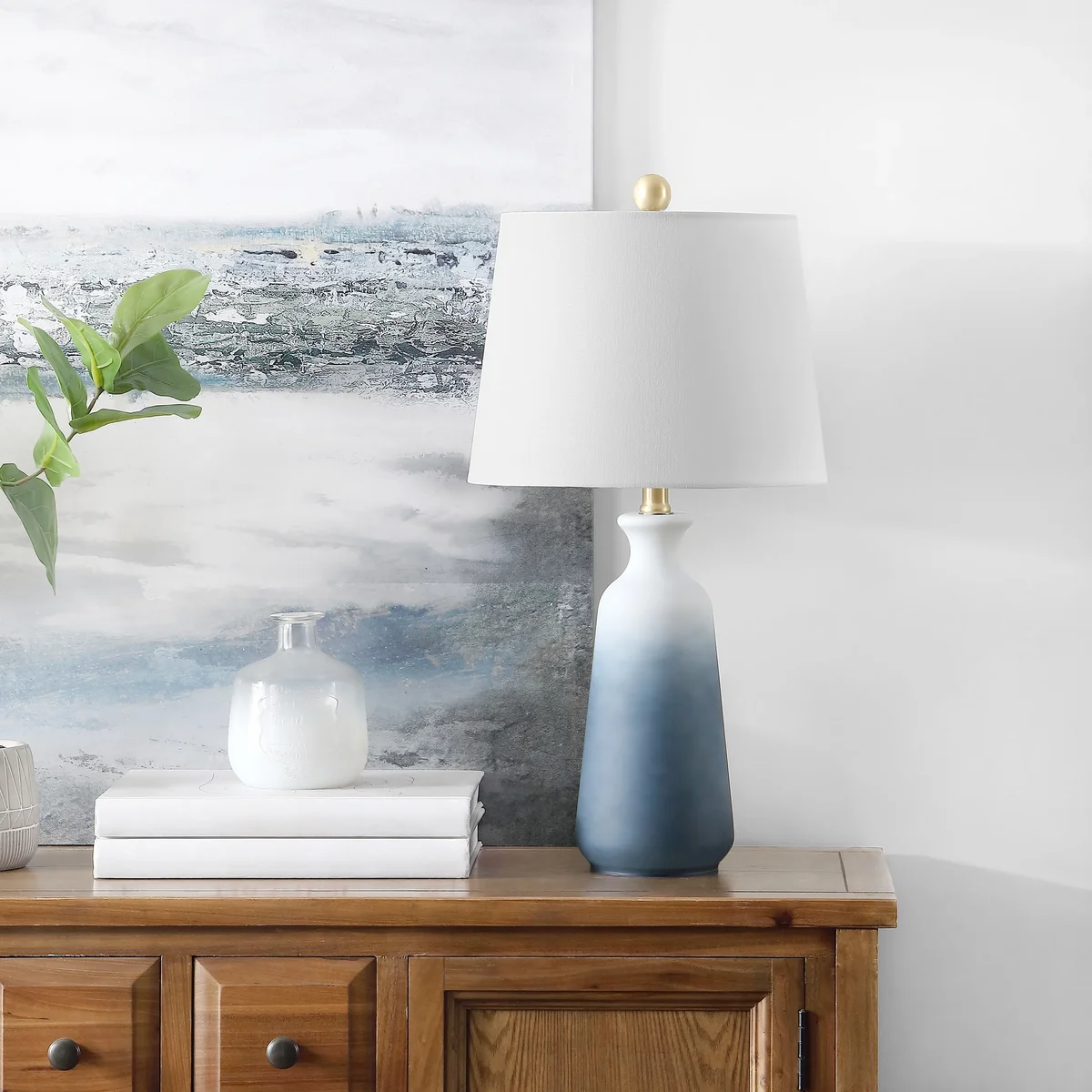Safavieh Narem 23 in. H Coastal Table Lamp, White/Blue 8314