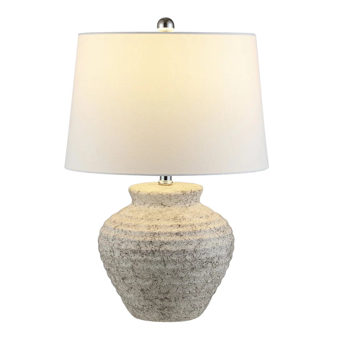 Everdaily Essentials Ledger 15 in 1-Light Contemporary Light Gray Table Lamps White Transitional Shades Ref. 1571
