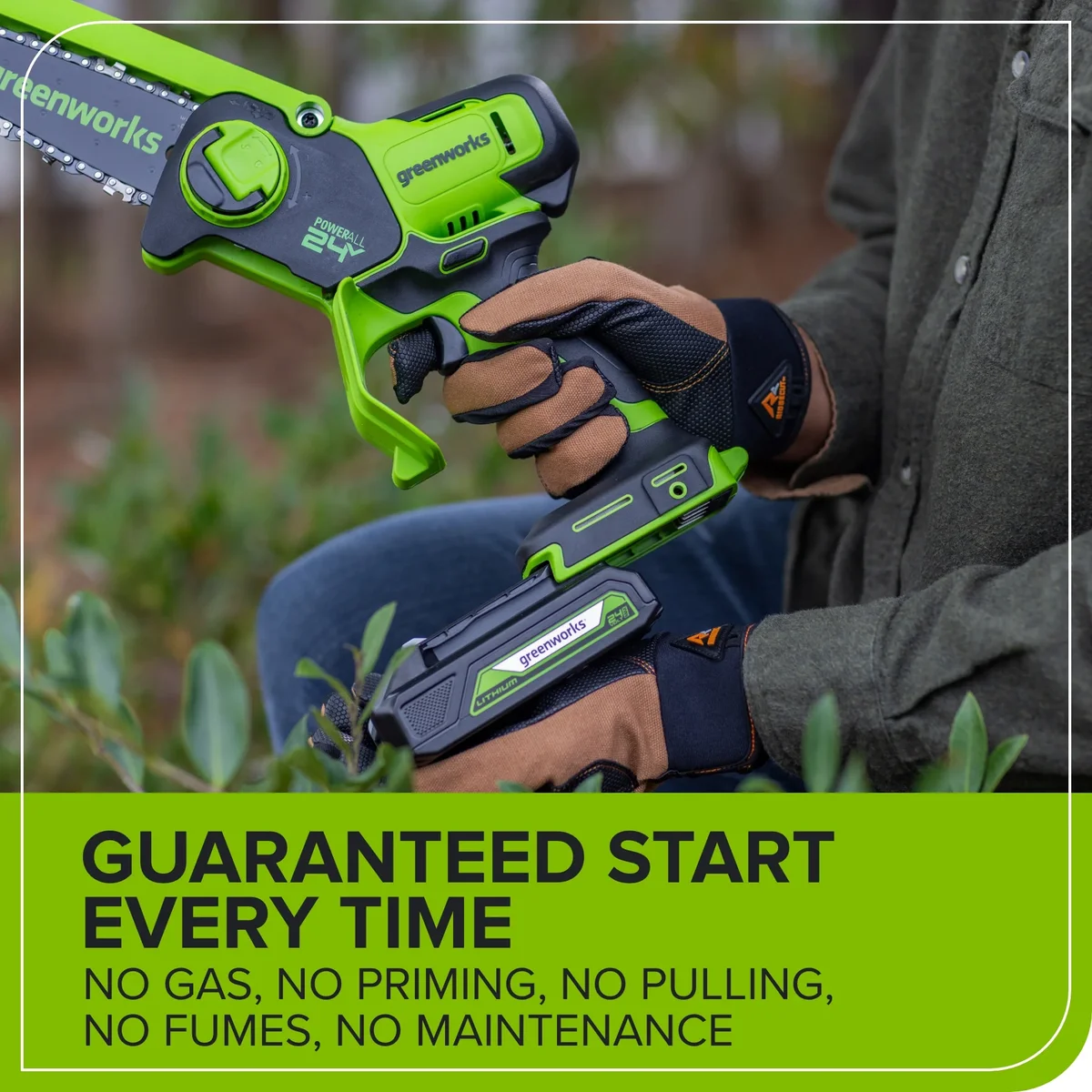 Greenworks 24V 6” Brushless Pruner Saw Tool Only 6838