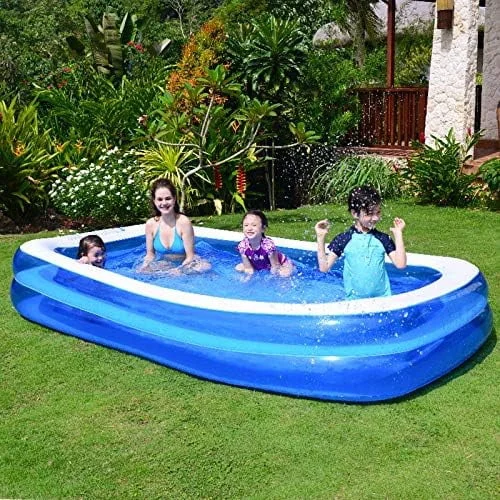 NS Inflatable Pool Oversized Thickened Family Swimming Pool Puncture Resistant 1 Pack 102.36*66.92IN;19.68IN.Not Include Inflation Pump. 7352