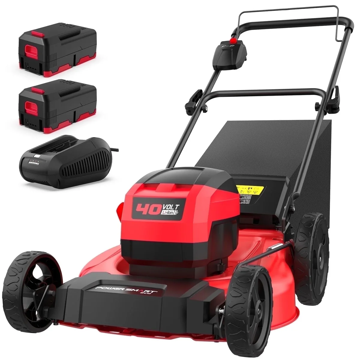 PowerSmart 21" 40V Brushless Cordless Lawn Mower with Two 40V 4.0AH Batteries & Charger, 50min Runtime 1307