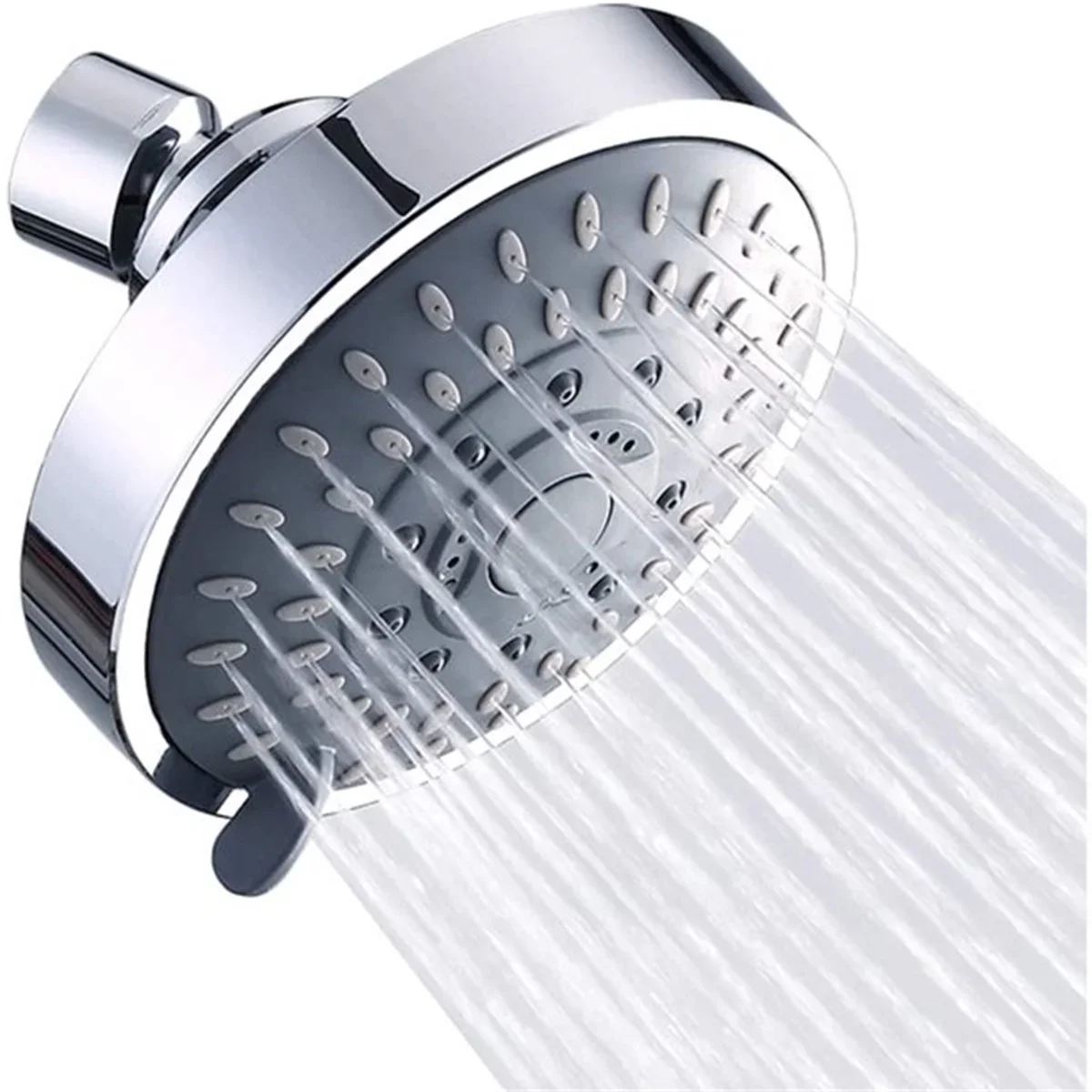Fostbeen High Pressure Rain Fixed Showerhead Rainfall 5-Setting with Adjustable Metal Swivel Ball Joint - Relaxed Shower Experience Even at Low Water Flow 5019
