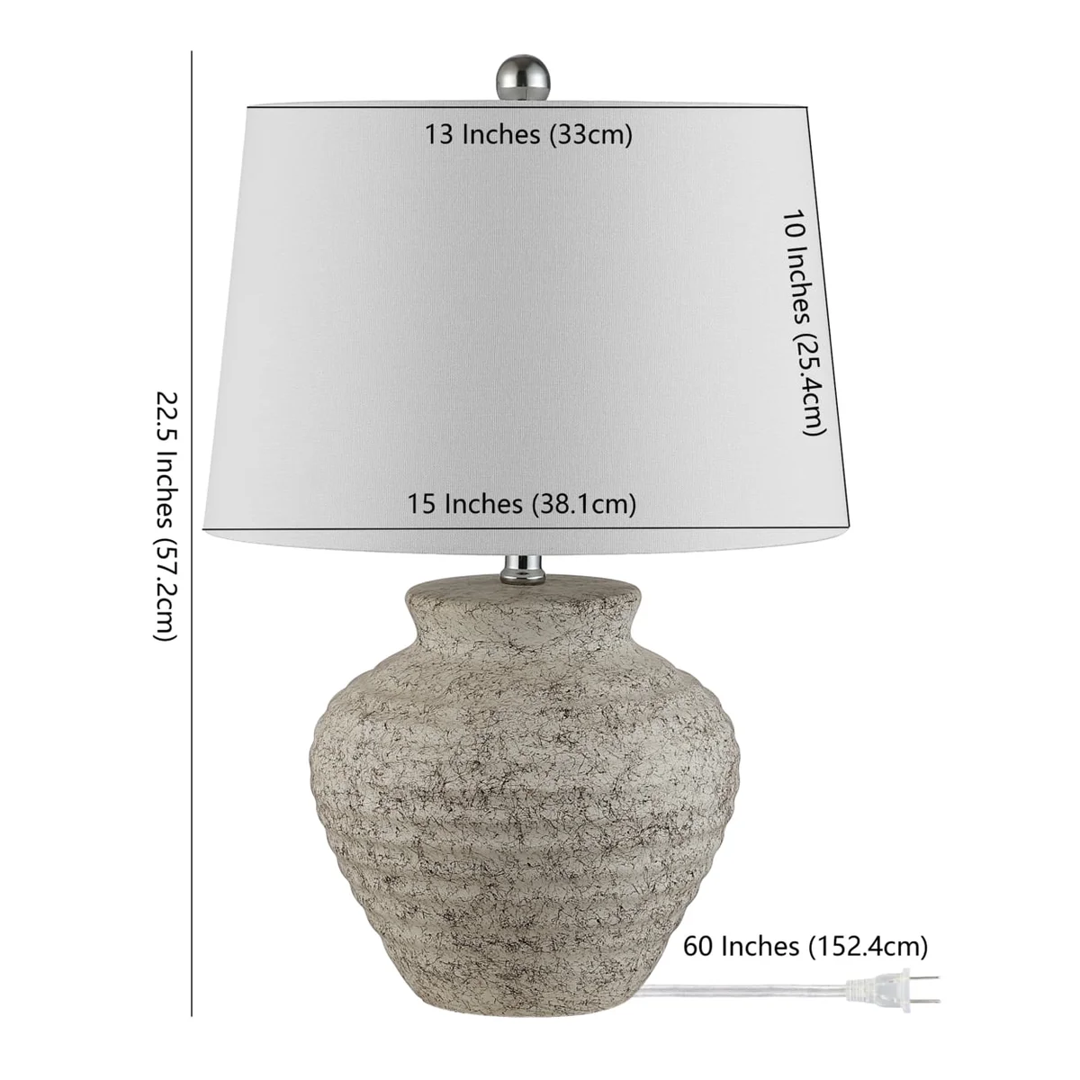 Everdaily Essentials Ledger 15 in 1-Light Contemporary Light Gray Table Lamps White Transitional Shades Ref. 1571
