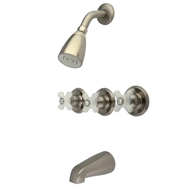 Kingston Brass KB238PX Tub and Shower Faucet, Brushed Nickel 2255