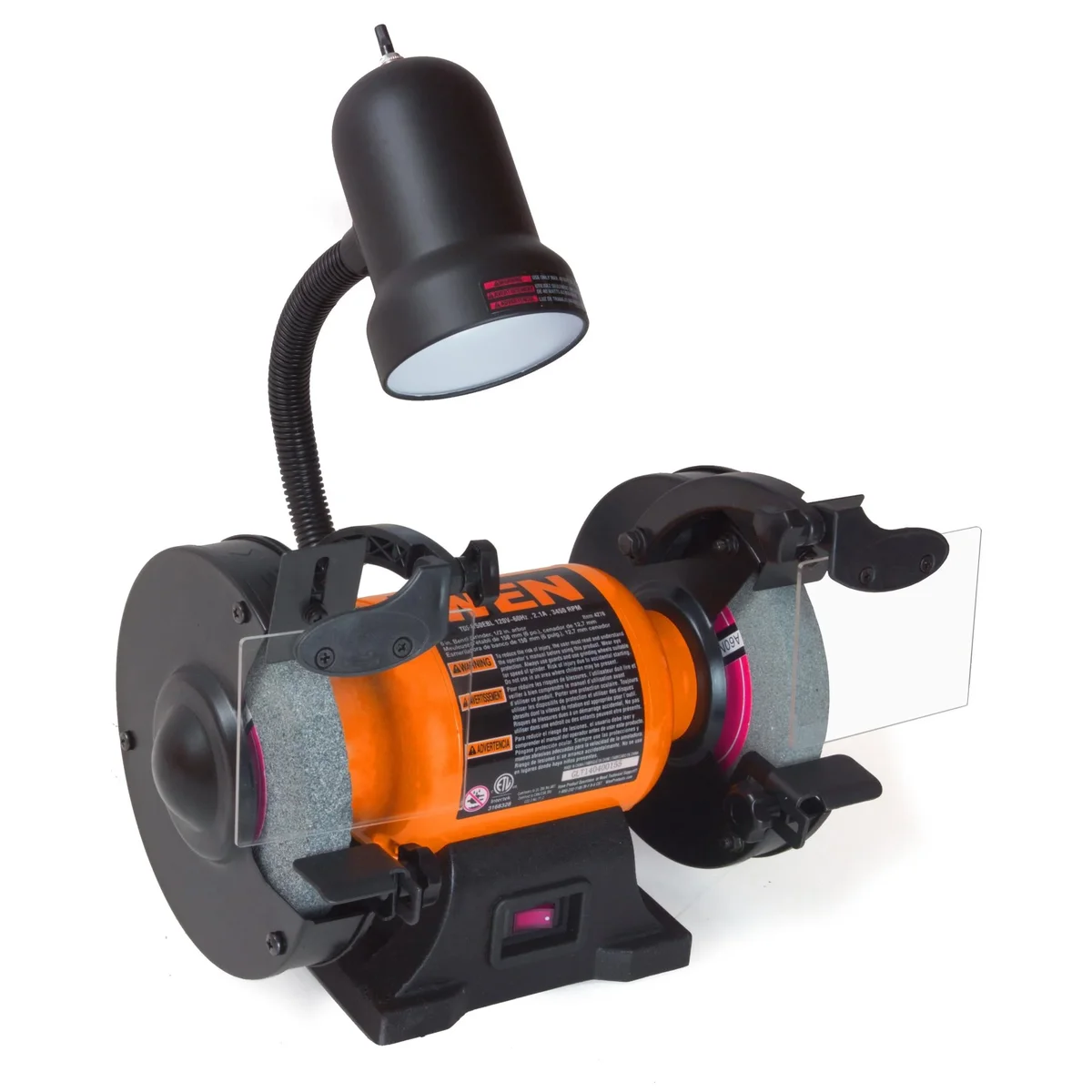 WEN 2.1-Amp 6-Inch Single Speed Bench Grinder with Flexible Work Light 9750