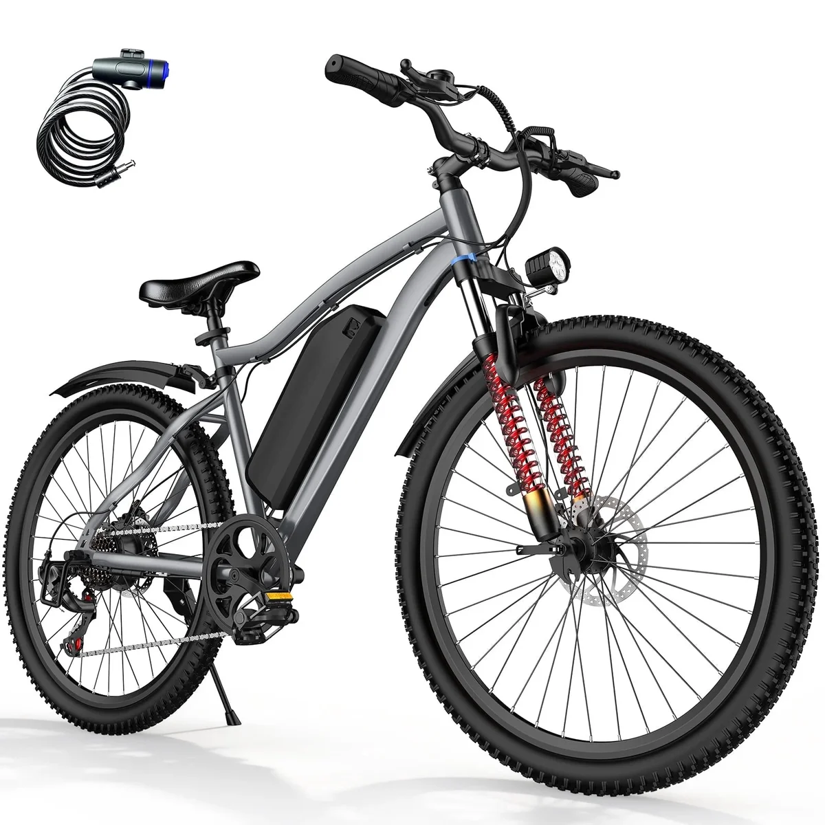 UWHOLF Electric Bike for Adults, 26" Commuter Ebikes with 7-Speed Gears, 25MPH, 720W Peak Motor, Removable Battery, 50 Miles Range, Electric Mountain Bi 1684