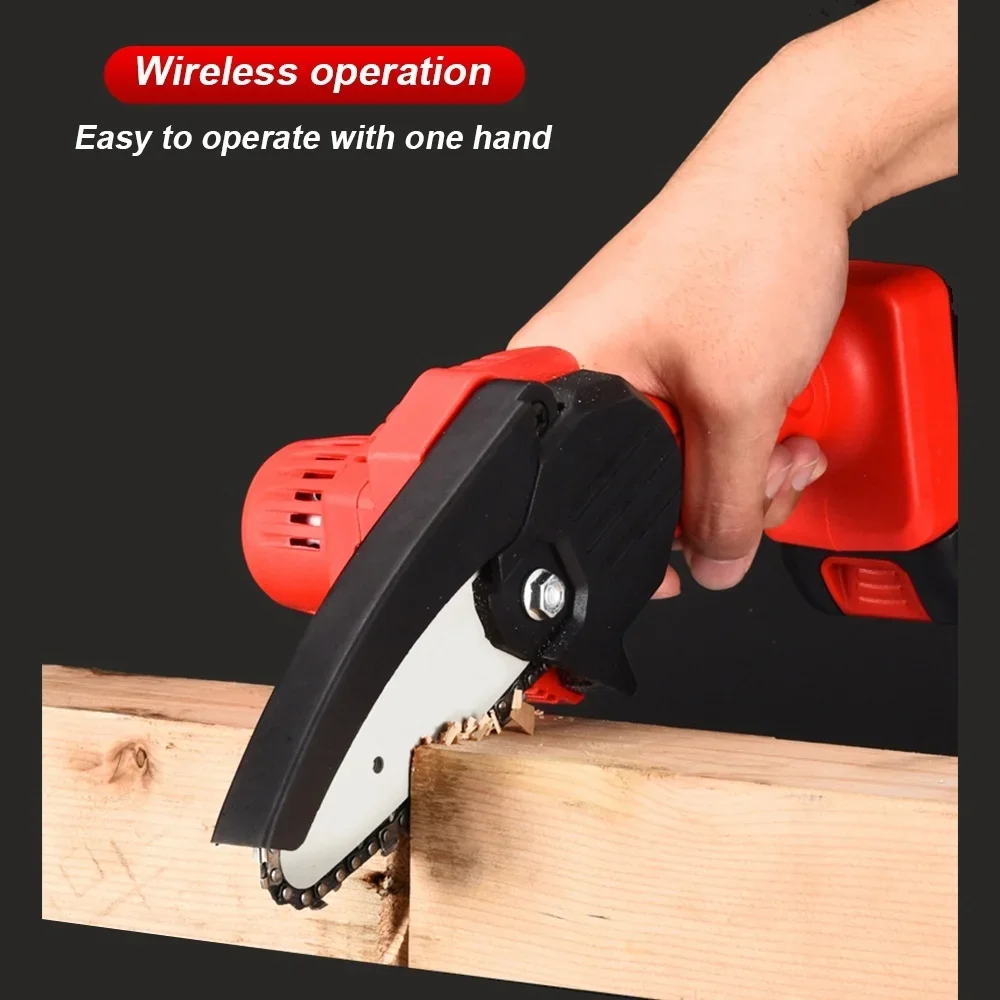 Paddsun 6" Mini Chainsaw Cordless, 24V Handheld Electric Chain Saw with 2 Battery for Tree Trimming 6386