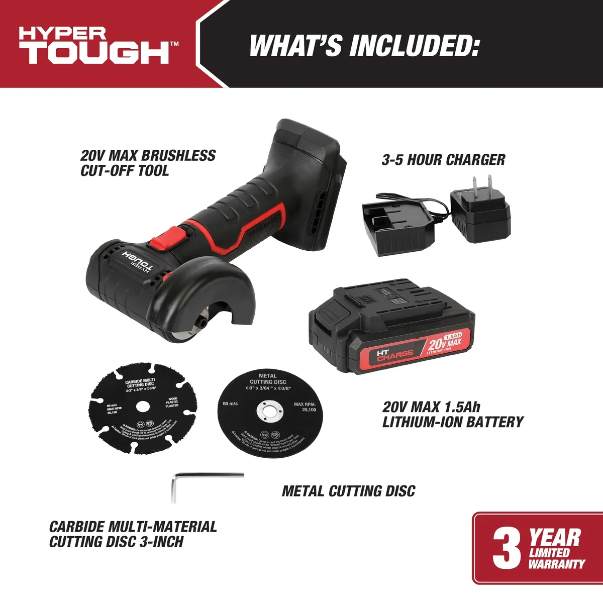 Everdaily Essentials Max Brushless Cordless Cut-Off Tool with 1.5Ah Lithium-Ion Battery and Charger Ref. 3813