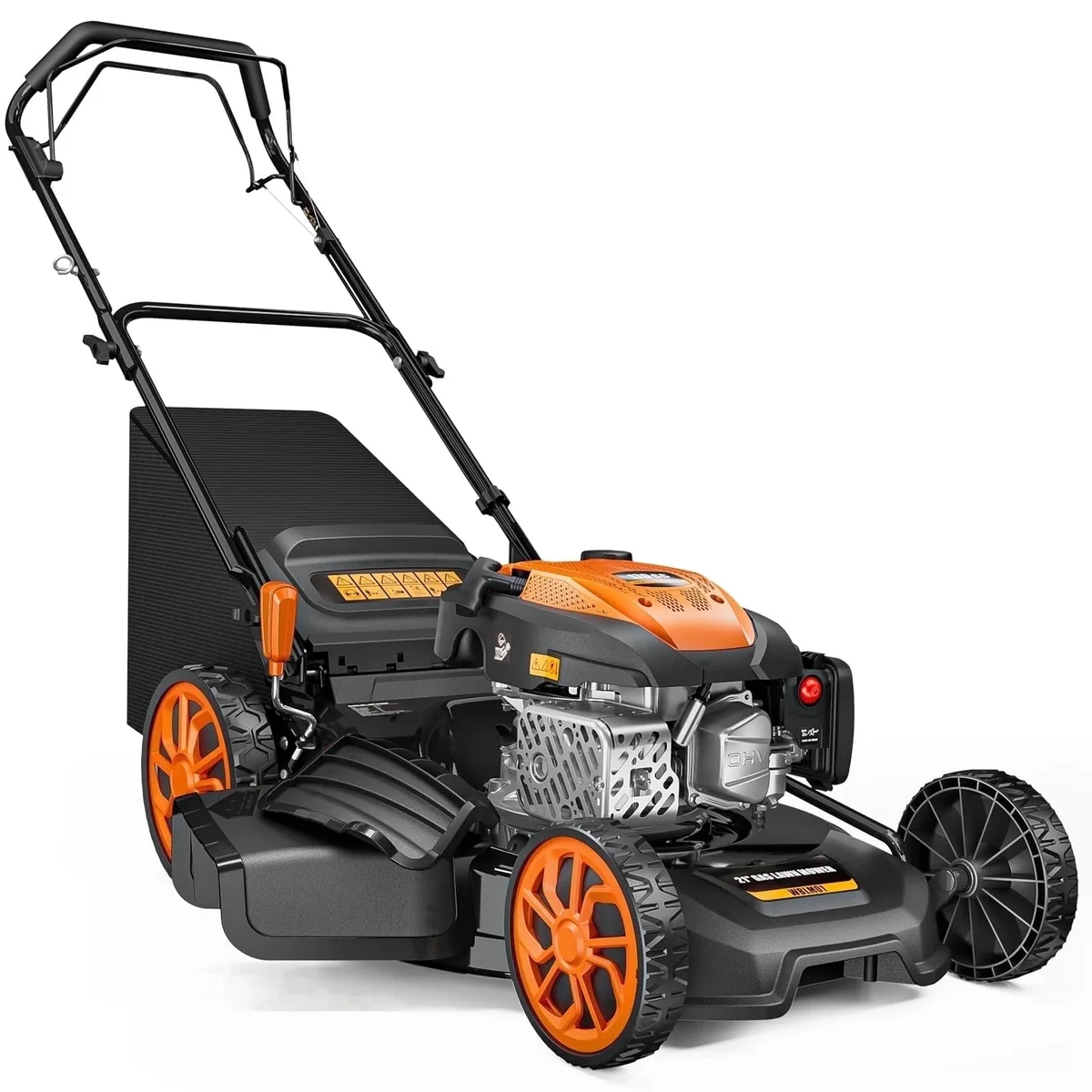 Efurden 21" 170cc Gas Self-Propelled Lawn Mower, 3-in-1, 7-Height Adjustment, 10" Rear Wheels, 17 gal Bag 7238