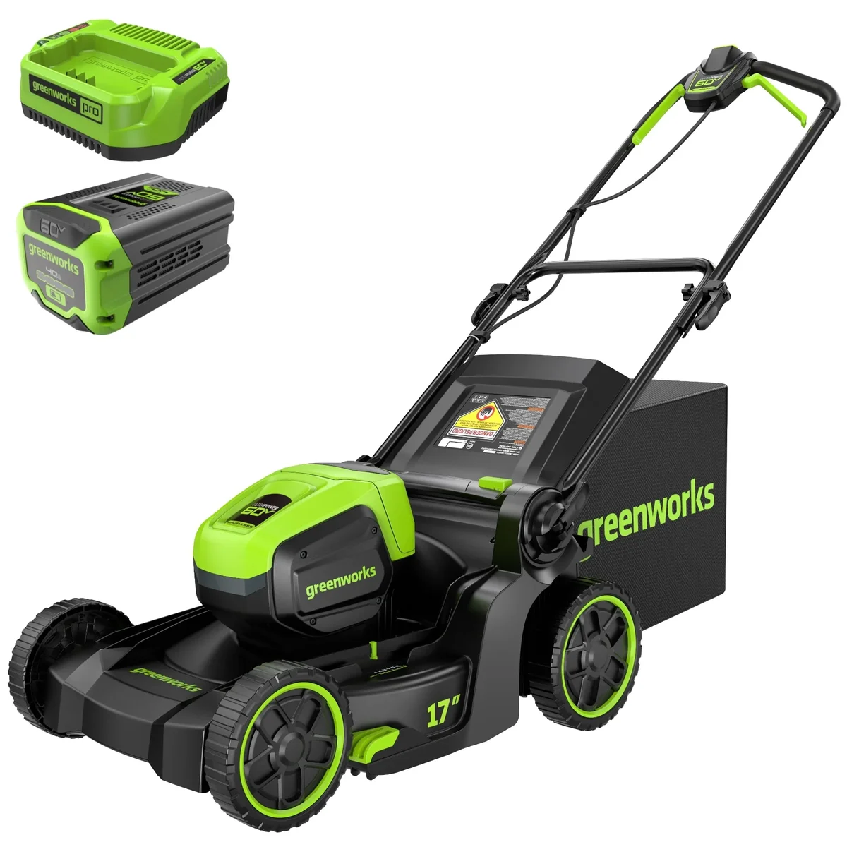 Greenworks (Open Box) Greenworks 60V 17" Cordless Push Lawn Mower with 4.0Ah Battery and Charger 8413