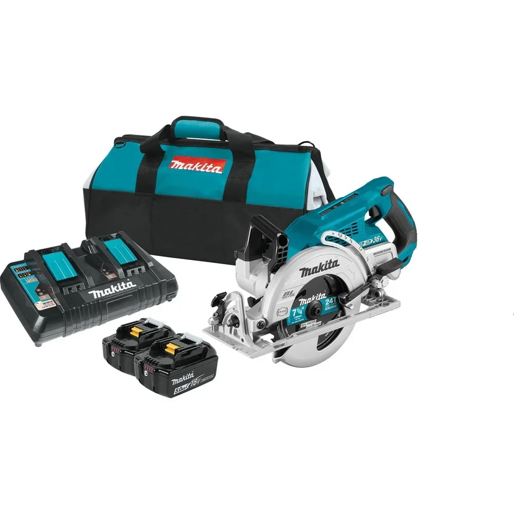 Makita 18V LXT 36V Brushless Rear Handle 7-1/4 Circular Saw 5.0 Kit XSR01PT 9075