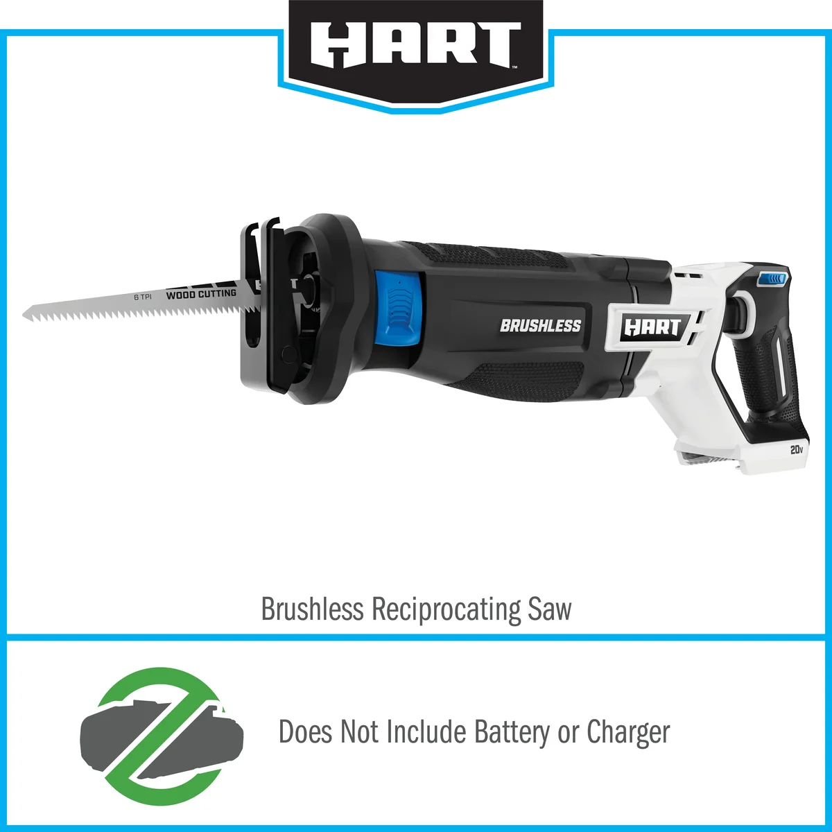 HART 20-Volt Brushless Reciprocating Saw (Battery Not Included) 3193