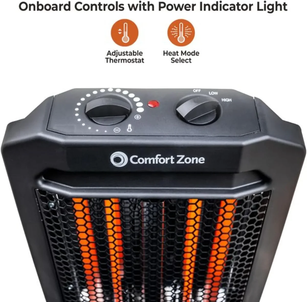 Everdaily Essentials 1500W Corded Electric Space Heater, 2 Heat Settings, Automatic Shutoff, for 350 sq ft Ref. 0578