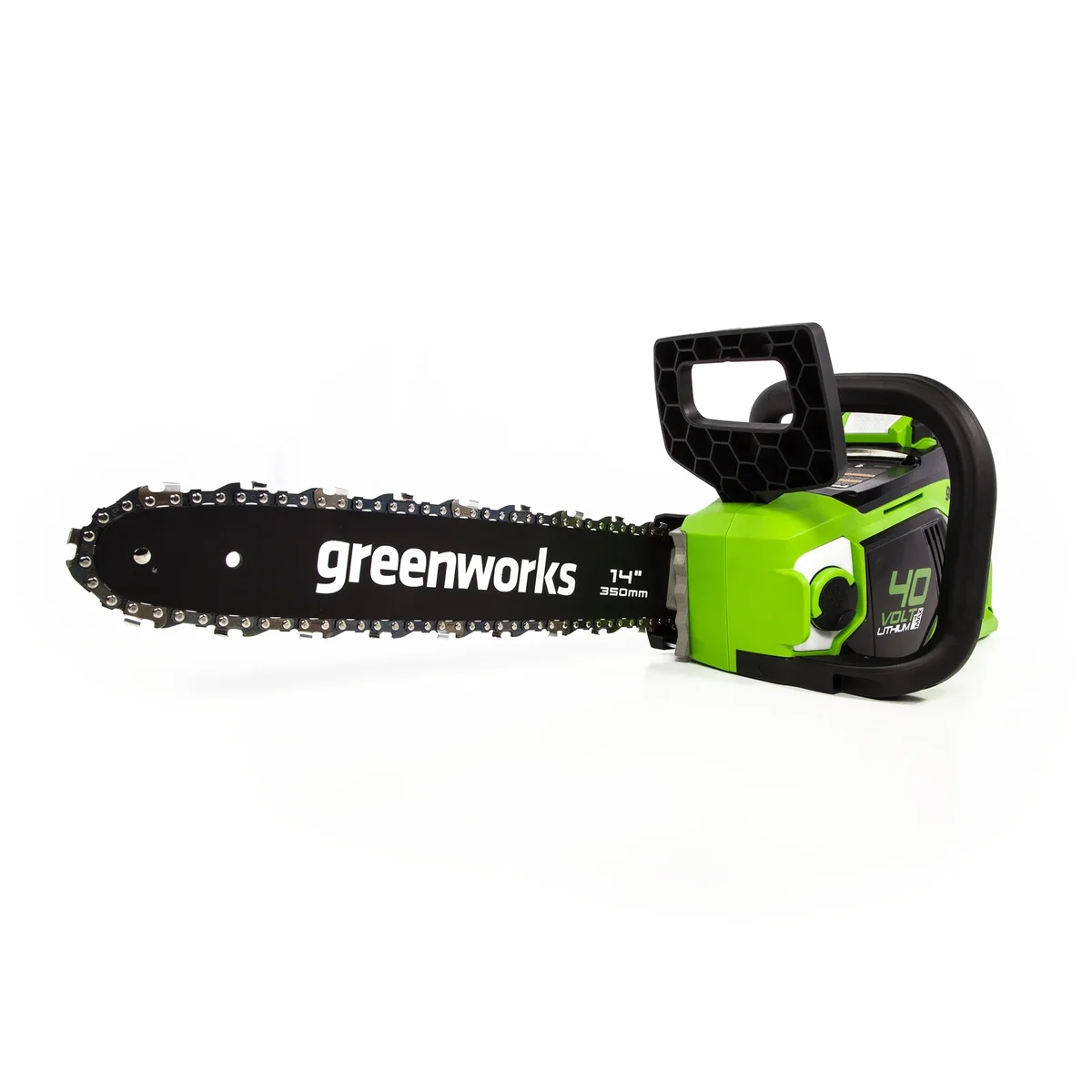 Greenworks 40V 14-inch Brushless Chainsaw with 2.5 Ah Battery and Charger, 2012802 1802