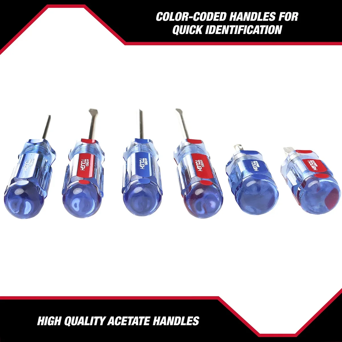 Everdaily Essentials 6-Piece Phillip and Slotted Screwdriver Set with Acetate Handle, 935G6C Ref. 2965