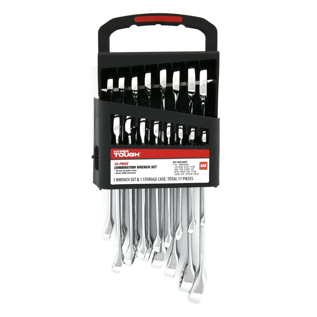 Hyper Tough 16-Piece SAE Combination Wrench Tool Set, Hand Tools 1069