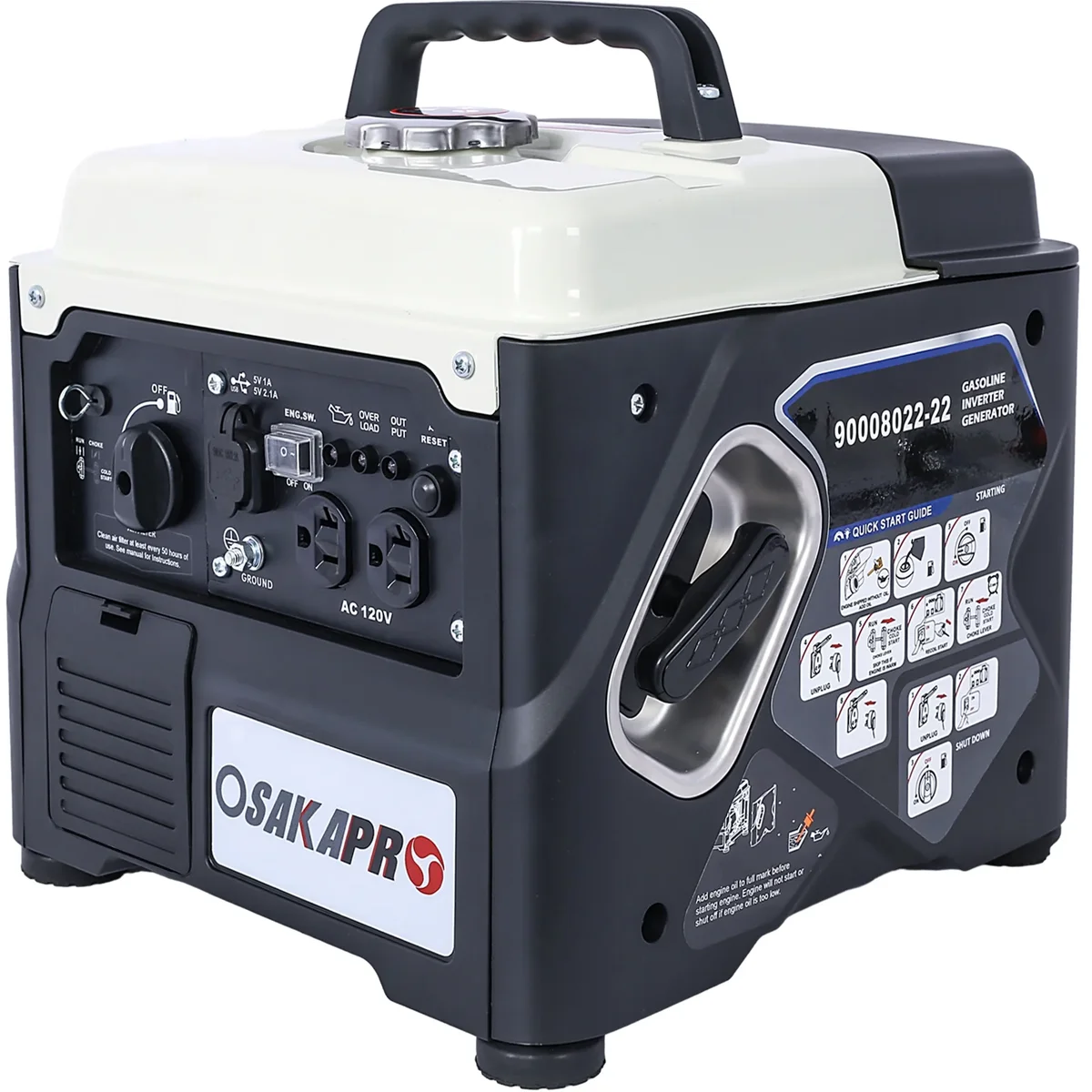 wildskeeper Portable Inverter Generator - 1200W Ultra-Quiet Gas Engine, EPA Compliant, Eco-Mode, Lightweight for Home Backup & Camping 9324