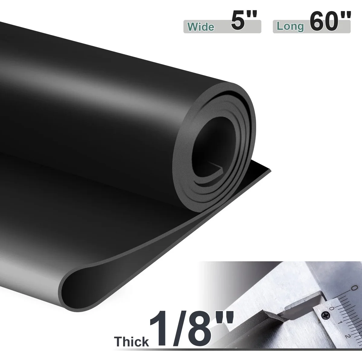 FANOTEK Neoprene Rubber Sheet, 1/8" Thick Solid Rubber Rolls Strips, DIY Gasket Material, Crafts, Flooring Pads, Cushioning Mat, Sealing, Leveling, Anti- 5029