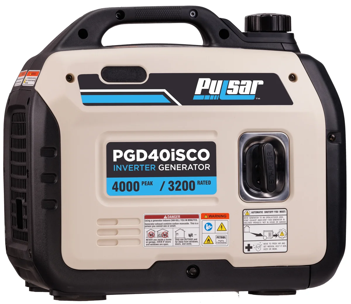 Pulsar 4000-Watt Super Quiet Gas Powered Inverter Generator with CO Sentry, RV Ready 5334