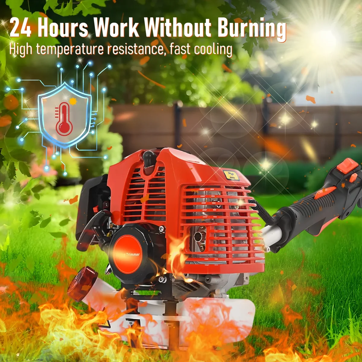 WETS Gas Weed Wacker, 5 in 1 Weed Eater Gas Powered, 52cc Brush Cutter and Gas String Trimmer 2-Stroke, Grass Trimmer 2025 Upgraded,Cordless Hedg 3513