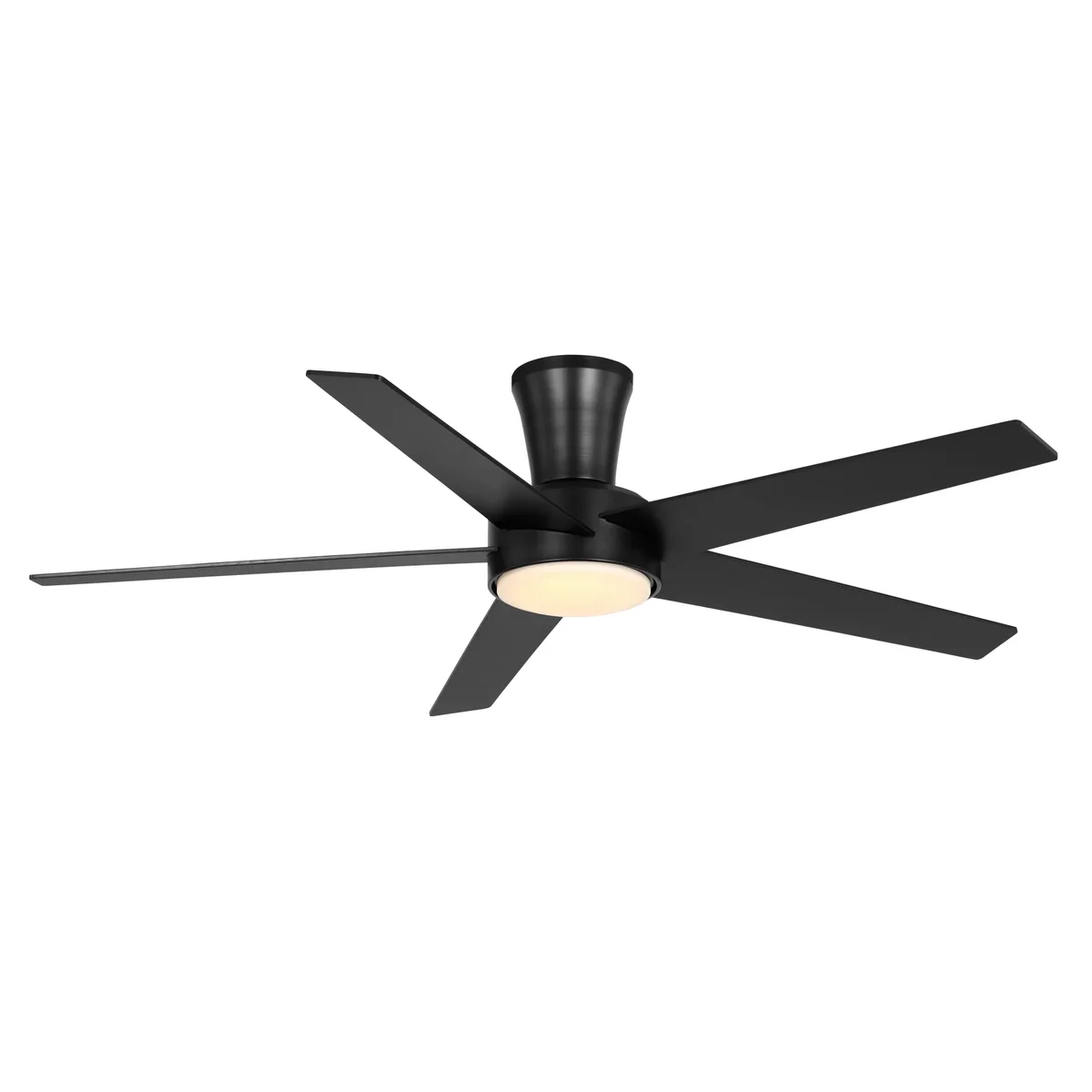 Mainstays 52-Inch Black Low-Profile DC Ceiling Fan with Integrated LED Light, Remote Control, 6 Speeds, and Fast-Install Blade System 6521
