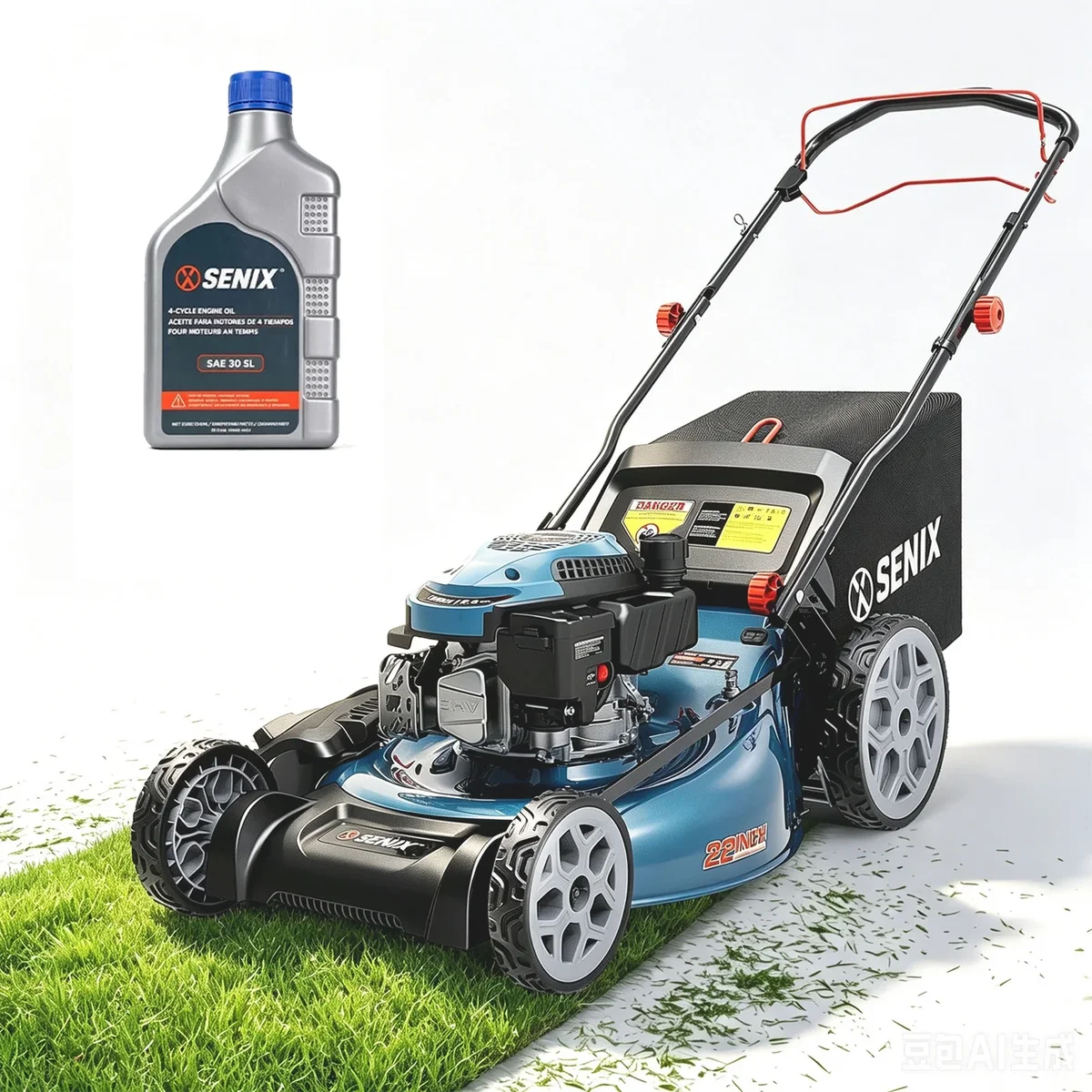SENIX 22" 170CC Gas Self Propelled Lawn Mower ,4 -in-1 , 72L/19 Gal Bag,6-Position Height Adjustment 2973
