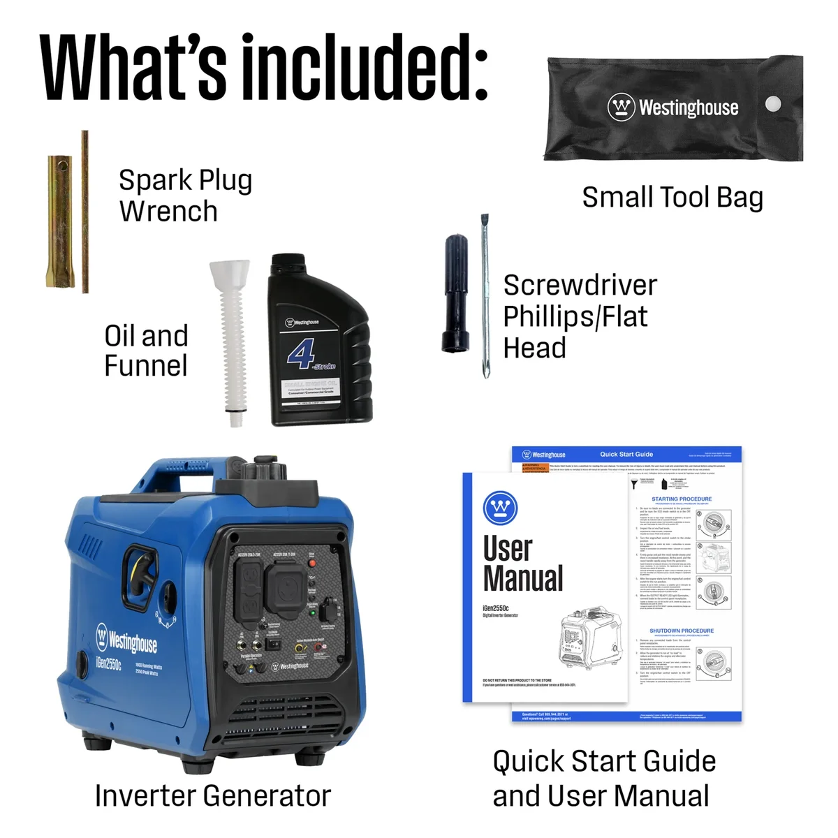 Westinghouse 2550 Peak Watt RV Ready, Gas Powered Portable Inverter Generator with CO Sensor 1974