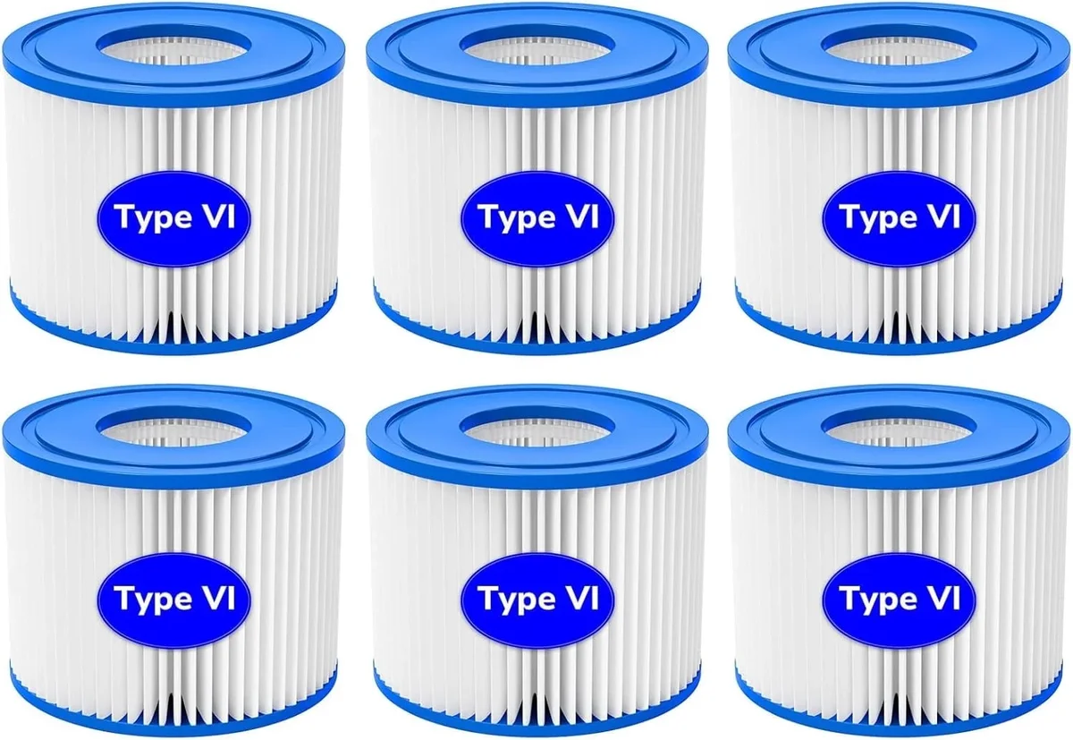 Fil-fresh 6-Pack Type VI Hot Tub Filter for Coleman Saluspa, Lay-Z-Spa, Bestway, Spa Filter, Replace 90352E, 58323E, 58323 0413