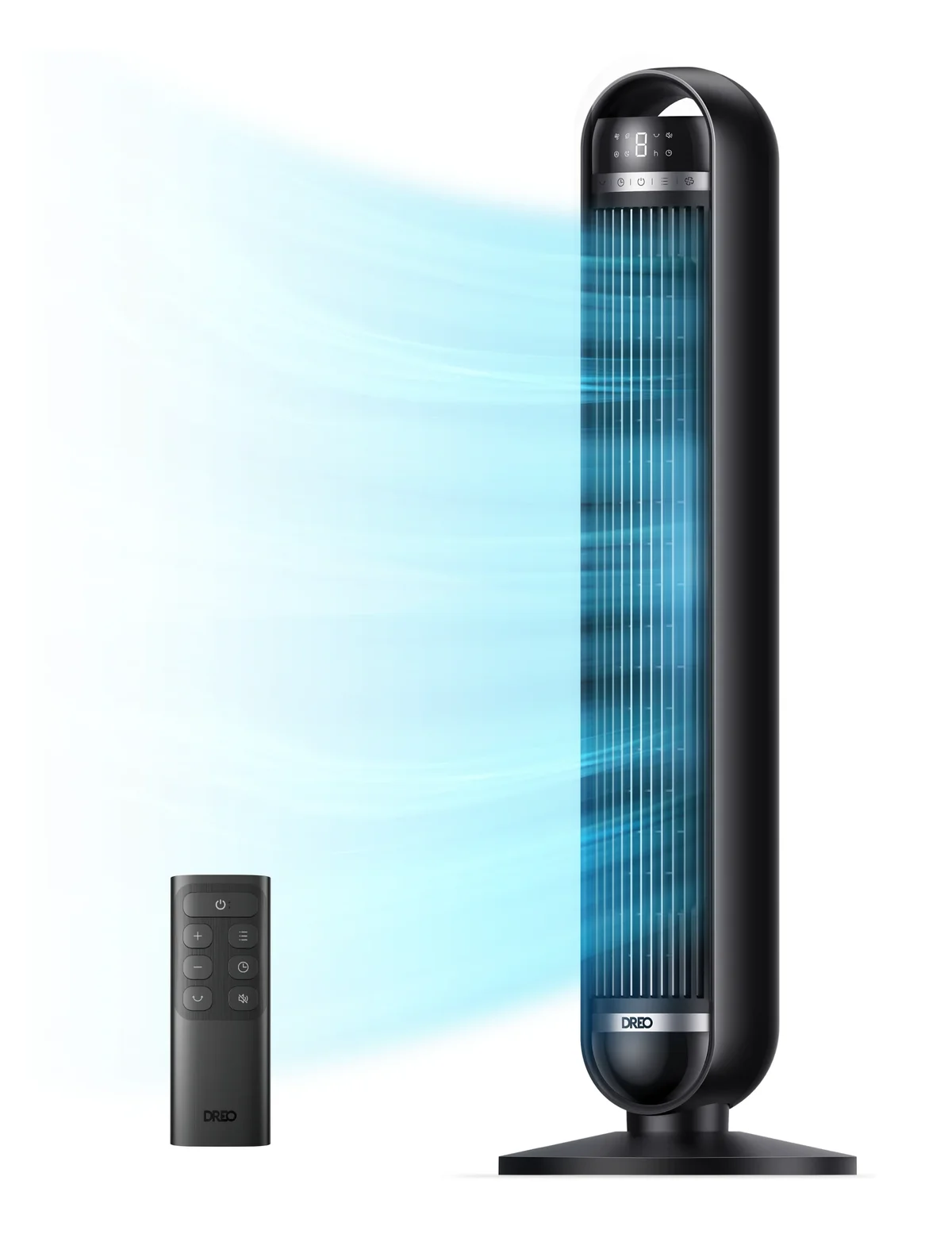DREO Tower Fan, 27ft/s Velocity Quiet Floor Fan, 90° Oscillating Fans for Indoors with 8 Speeds, 4 Modes, Remote Control, Standing Fans, Bladele 2291