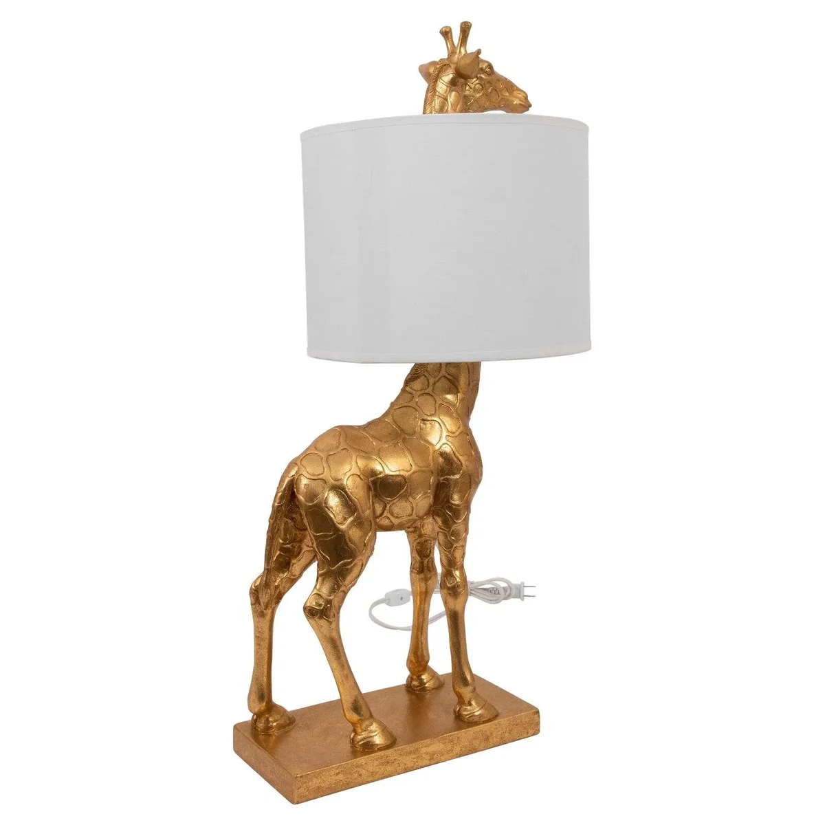 Everdaily Essentials Gold Giraffe Lamp with Linen Shade 7580