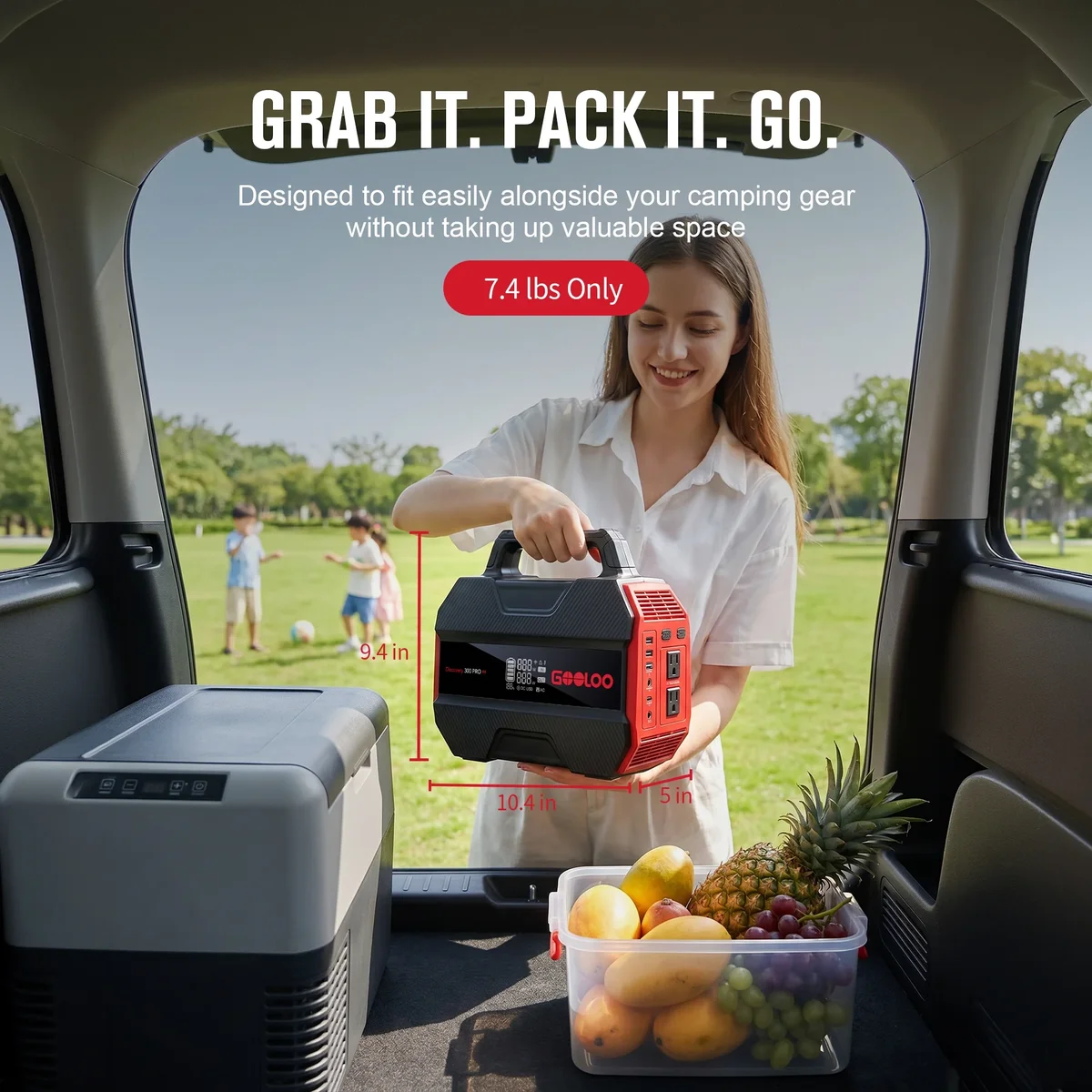 GOOLOO Discovery 300 PRO Power Station: 230Wh Solar Generator with 300W AC Output, 12V DC, and Multiple USB Ports, Perfect for Camping, RV, and E 7231